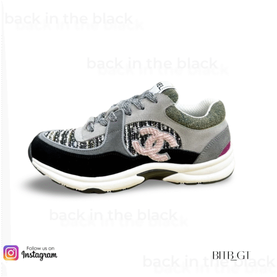 Chanel Multicolor Tweed and Suede CC Low Top